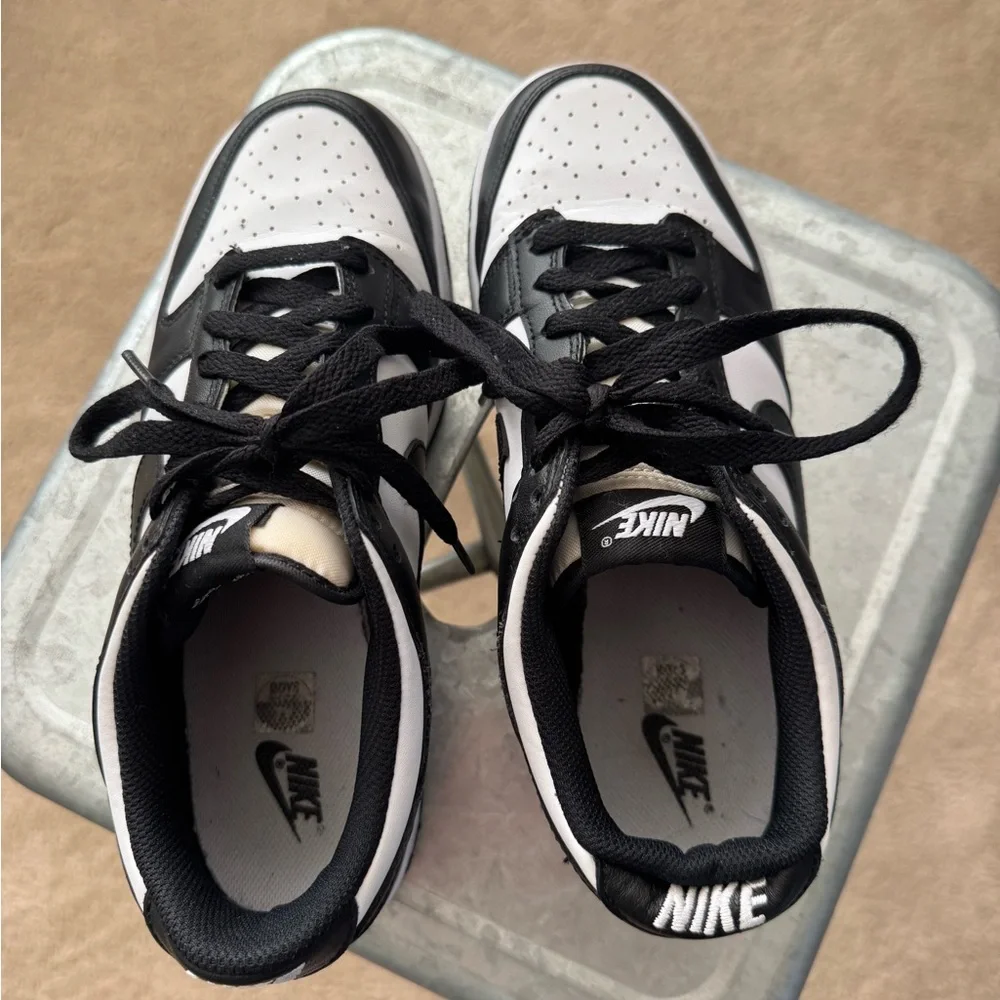 Nike Dunk Low Retro White Black Panda Kids 7Y DD1503-101 Shoes Sneakers - Picture 4 of 7